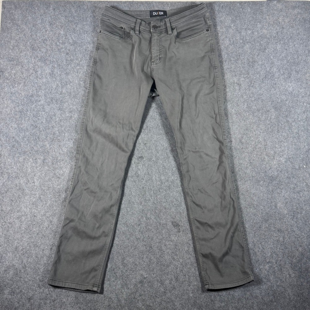 DUER Pants Mens 32x32 Grey N2X Relaxed Fit Performance Stretch Gusseted N2X11